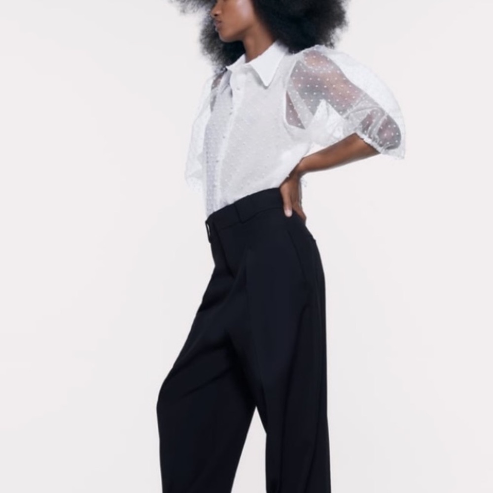 Zara white organza blouse with full sleeves - Picture 2 of 12
